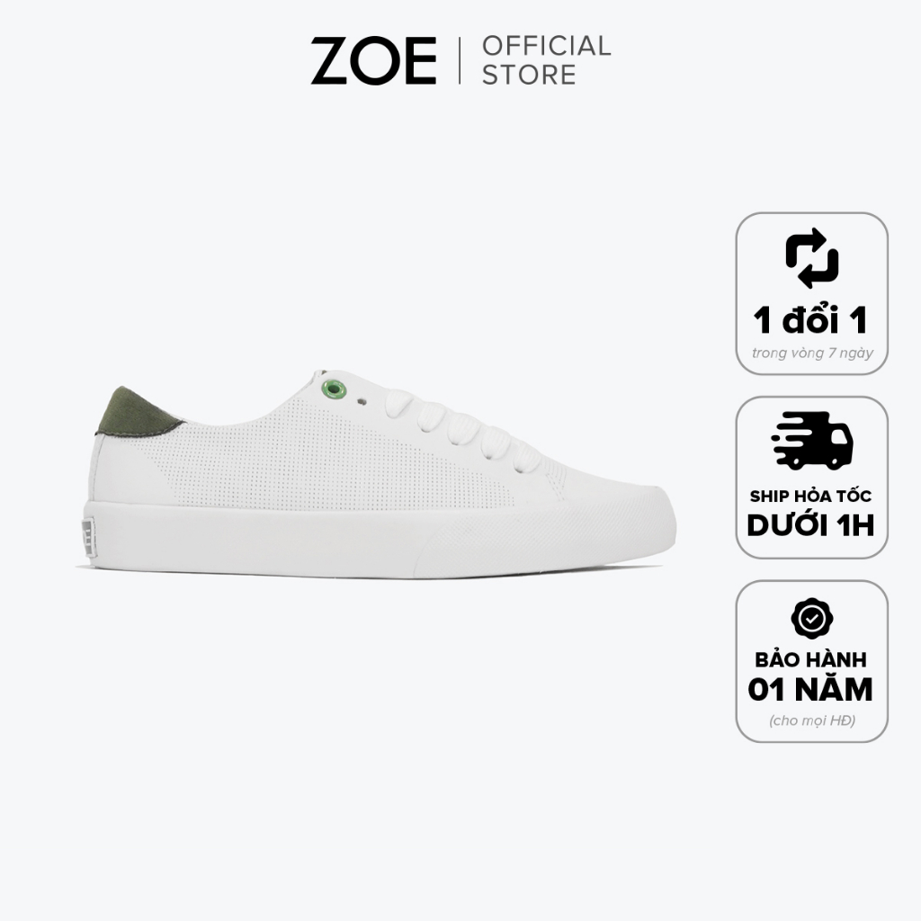 Zoe MF Matcha Leather Sneakers สีขาว SK012