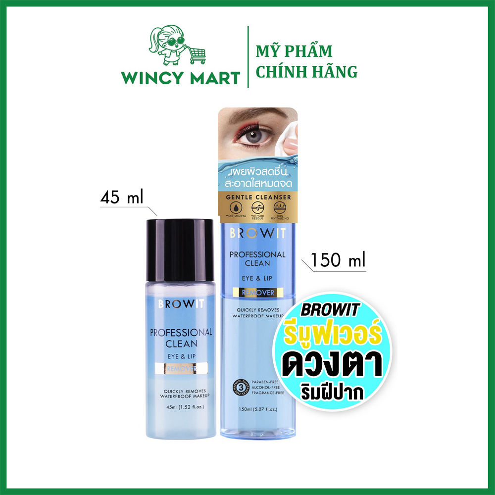 Browit By Nongchat Professional Clean Eye &amp; Lip Remover 45ML / 150ML - Wincy Mart