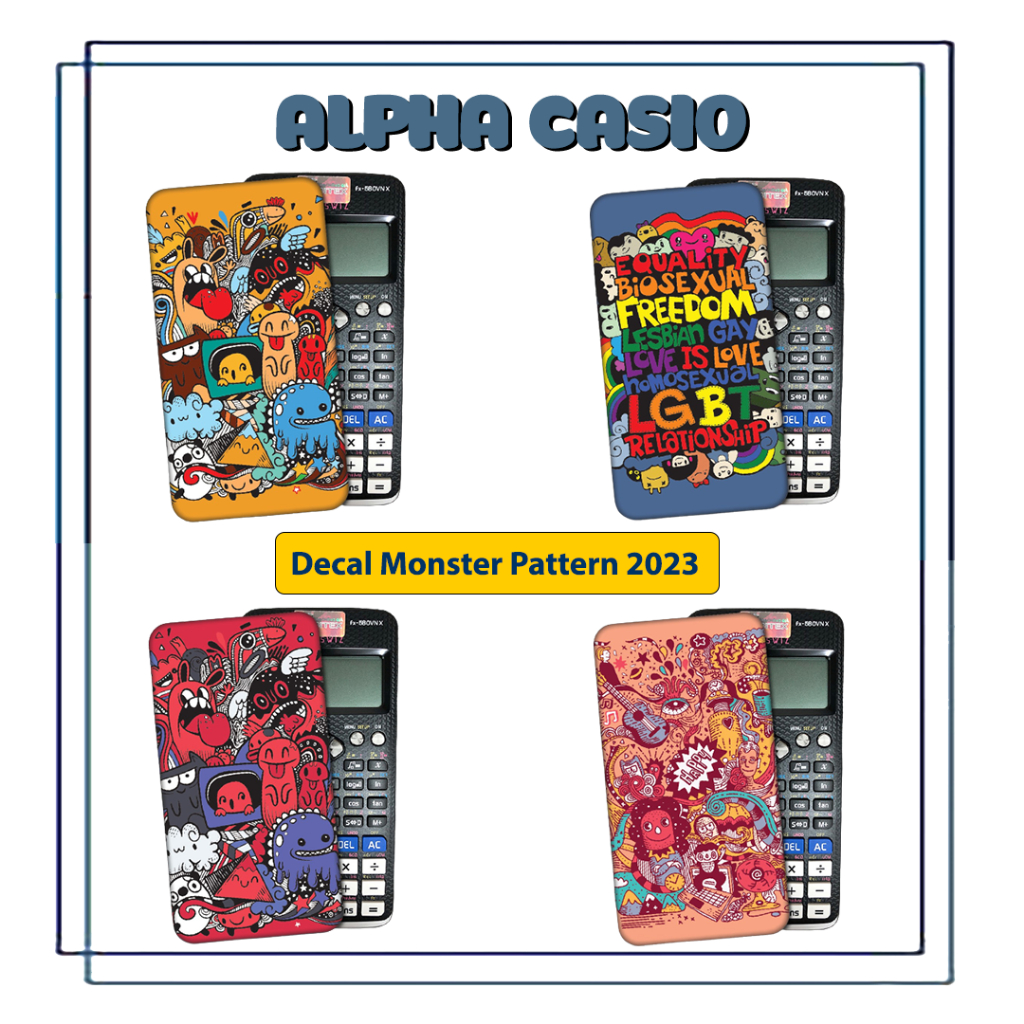 Monster รูปแบบสติกเกอร์รูปลอกสําหรับ casio fx 580vnx fx 570vnplus fx880 BTG Eddtion Vinacal ฝาครอบคอ