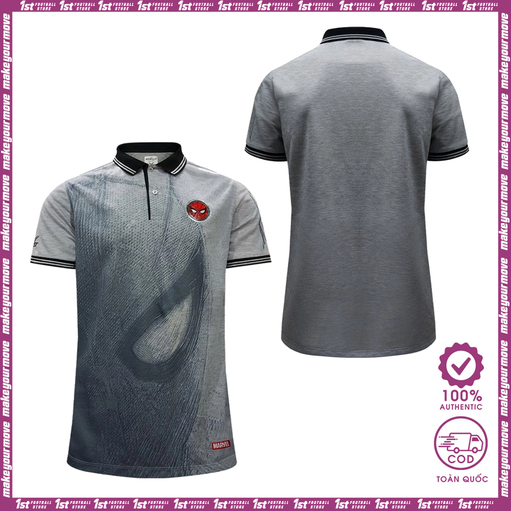 เสื้อโปโล Spider Man Marvel 12P1059 สีเทา - แบรนด์ FBT Thailand