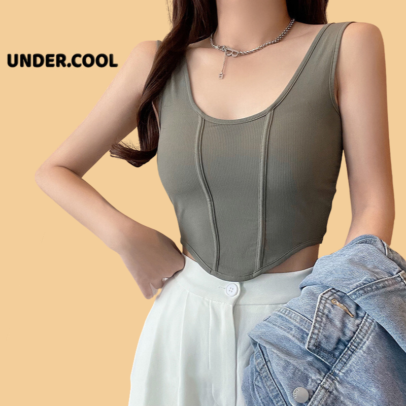 UNDERCOOL บราสองสายพร้อมพนังโค้ง 3 รูและขอบยางที่หน้าอก AB15
