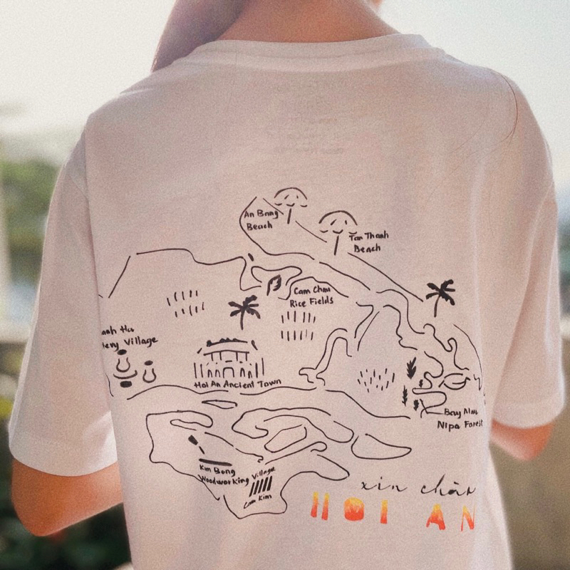 เสื้อแผนที่ Hoi An Hello Hoi An ฟอร์ม unisex