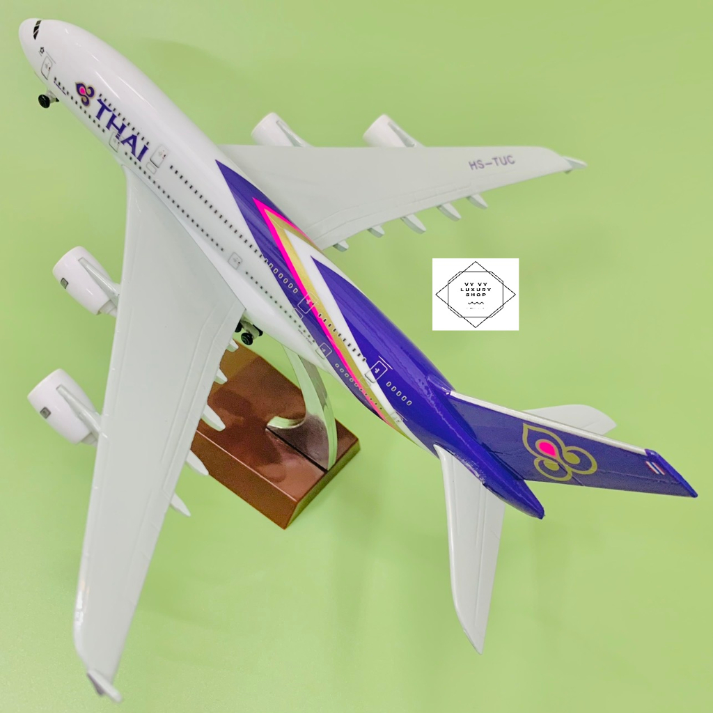 เครื่องบินรุ่น "AIRBUS A380 THAI AIRWAYS" โลหะผสมคุณภาพสูง Type 1 (Fullbox)
