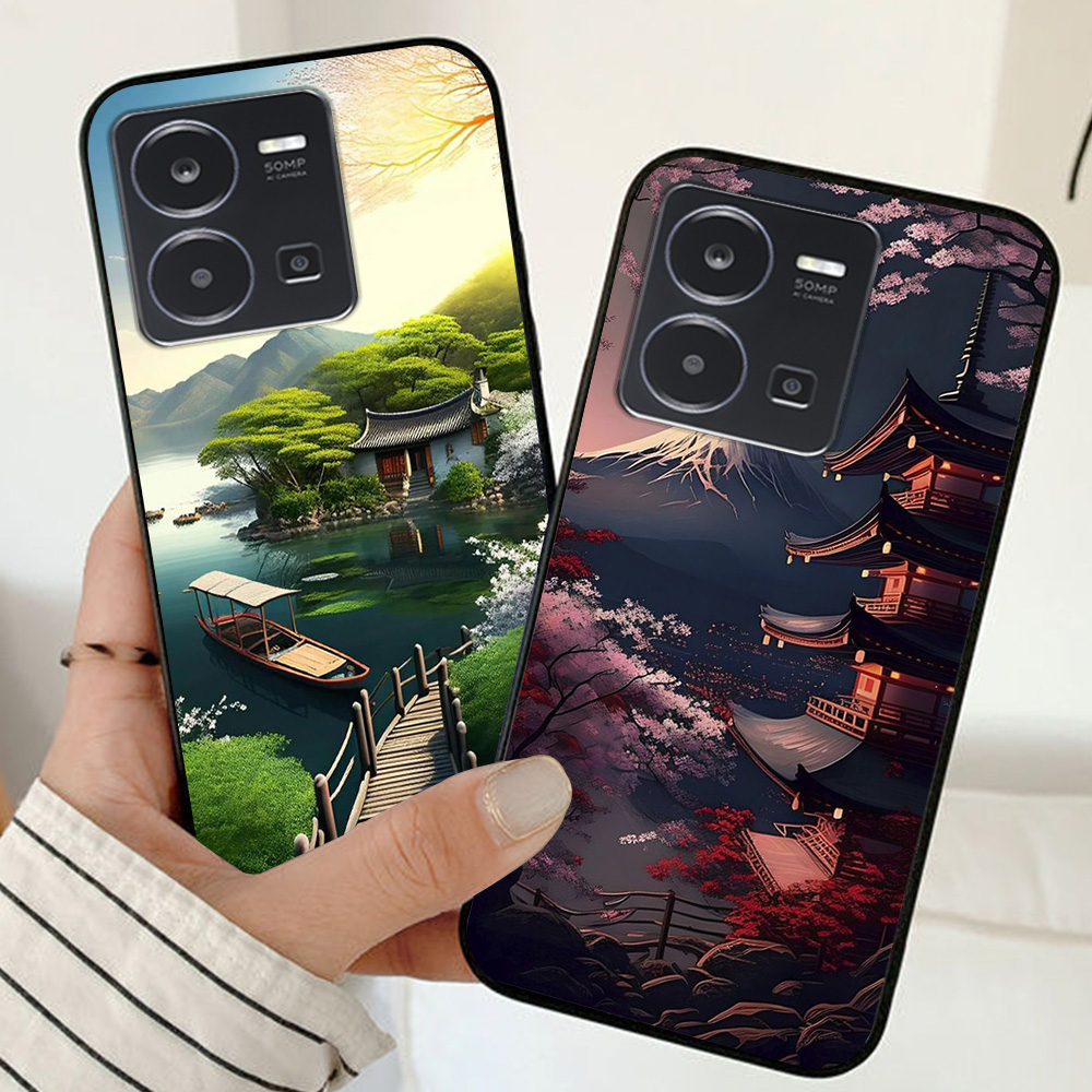 เคส Vivo y35 4g / y55 2022 4g / vivo y55 2022 5g พิมพ์ด้วยภูมิทัศน์ญี่ปุ่น
