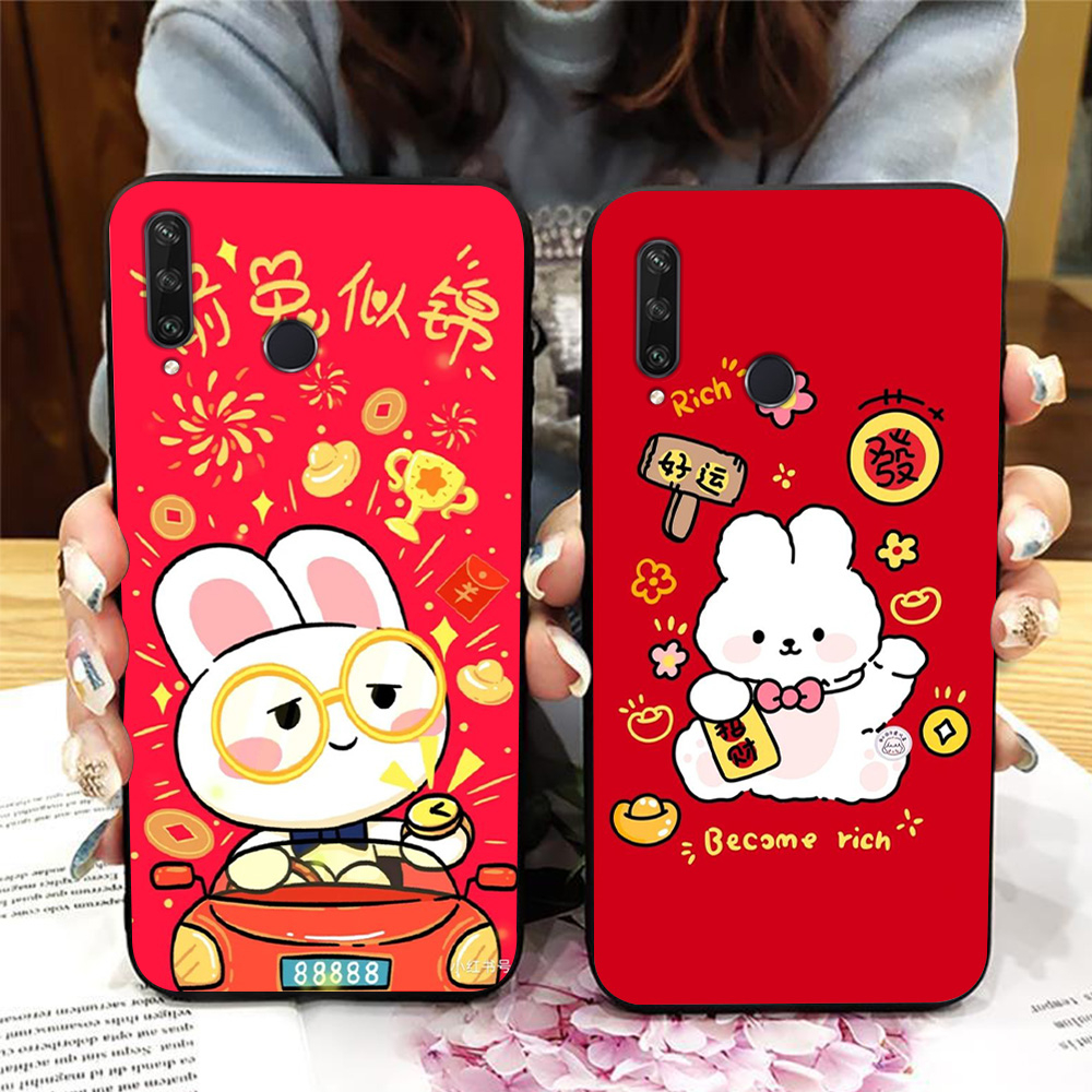 เคส Huawei y6p / huawei y6p 2020 พิมพ์ลายภาพเต้นรําสิงโตกลางฤดูใบไม้ร่วง