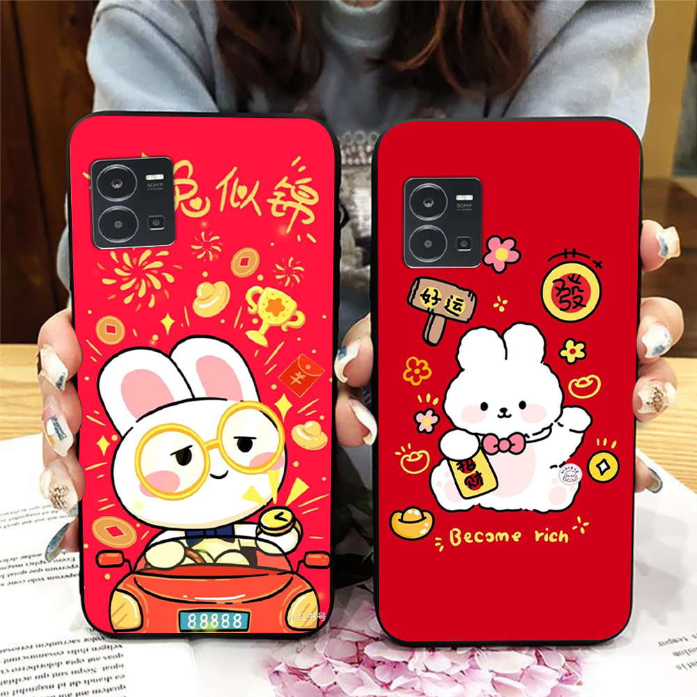 เคส Vivo y35 / y55 2022 4g / vivo y55 2022 5g พิมพ์ภาพเต้นรําสิงโตกลางฤดูใบไม้ร่วง