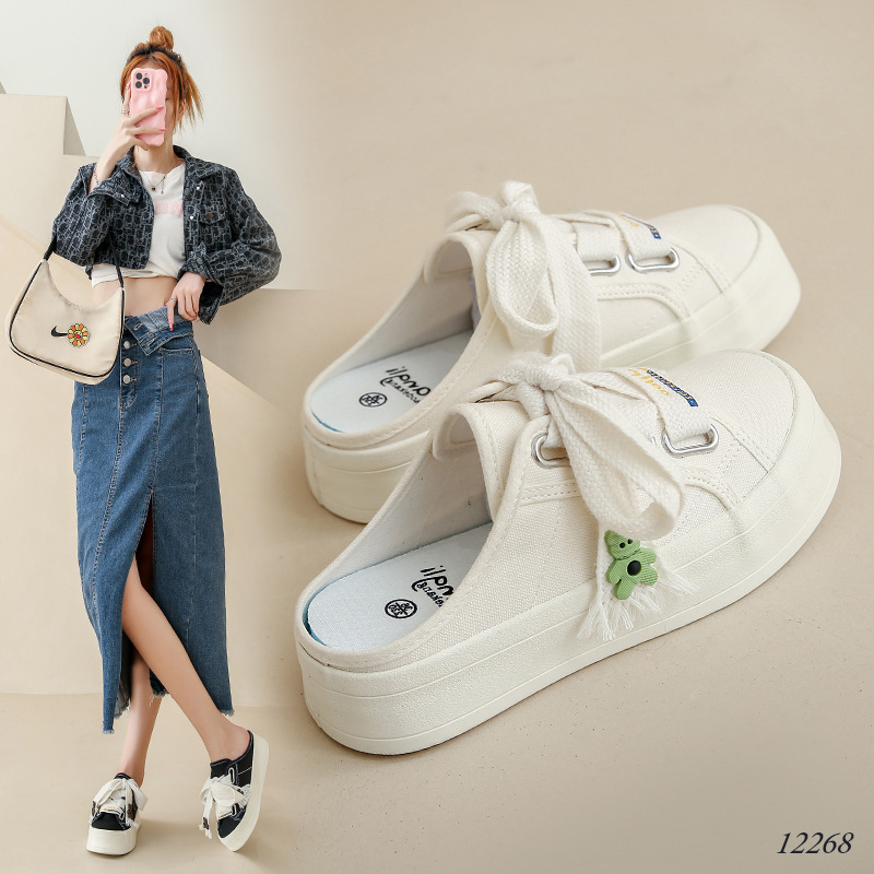 ล่อเปิดส้นรองเท้าผ้าใบผู้หญิงระบายอากาศ12268