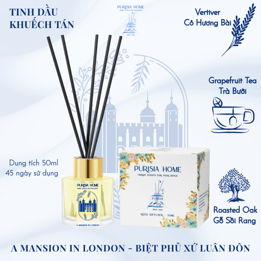 (50ml) เครื่องกระจายน้ํามันหอมระเหย A Mansion in London - Mansion of London