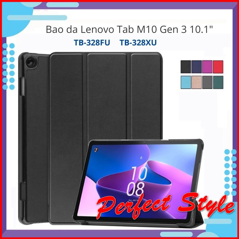 เคสหนังแม่เหล็ก กระจกนิรภัย Lenovo Tab M10 (Gen 3) 10.1 นิ้ว 2022 TB- 328F TB-328FU TB-328XU