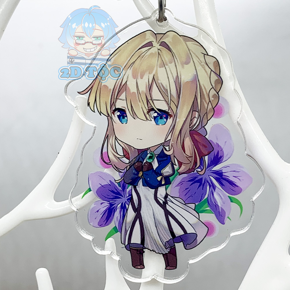 พวงกุญแจไมก้าใสแบบกด 2 ชั้นคุณภาพสูงอะนิเมะมังงะ Violet Evergarden – อุปกรณ์เสริมอนิเมะโดยร้านเผ่า 2