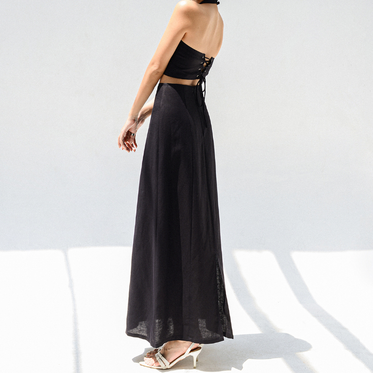 กระโปรงลินินตัวยาว - IVY SKIRT HUA STUDIO