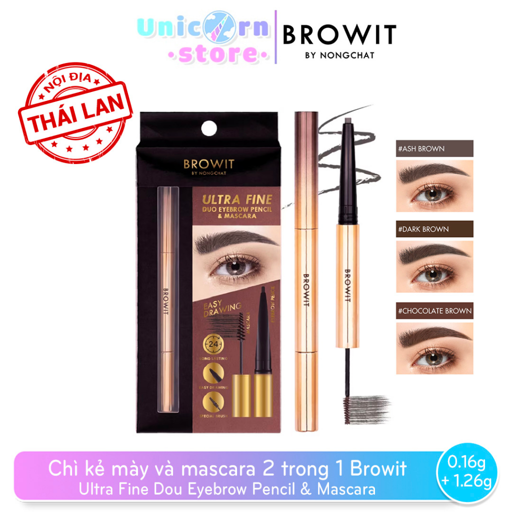 Browit By Nongchat Ultra Fine Dou Eyebrow Pencil &amp; Mascara 2 In 1