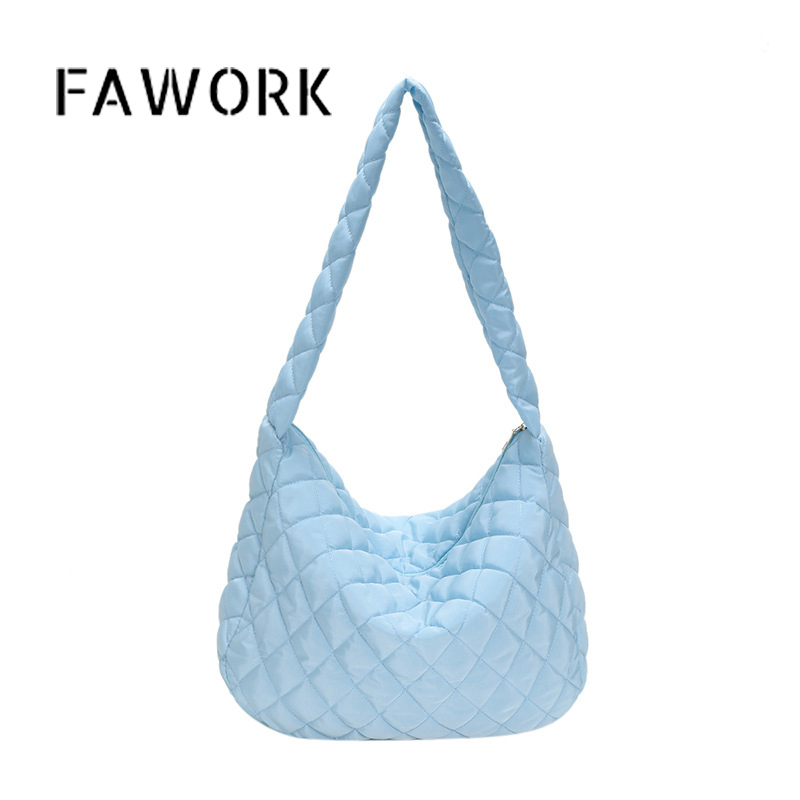 Fawork Rhombus Cross-Bags มีซิปสไตล์เกาหลีแฟชั่นสําหรับผู้หญิง