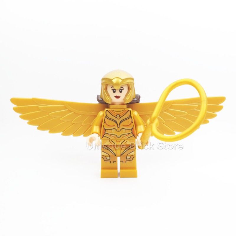 Lego Minifigures ของแท้ Wonder Woman 1984 ตัวอักษร 76157 อุปกรณ์เสริมเต็มรูปแบบพร้อมฐาน