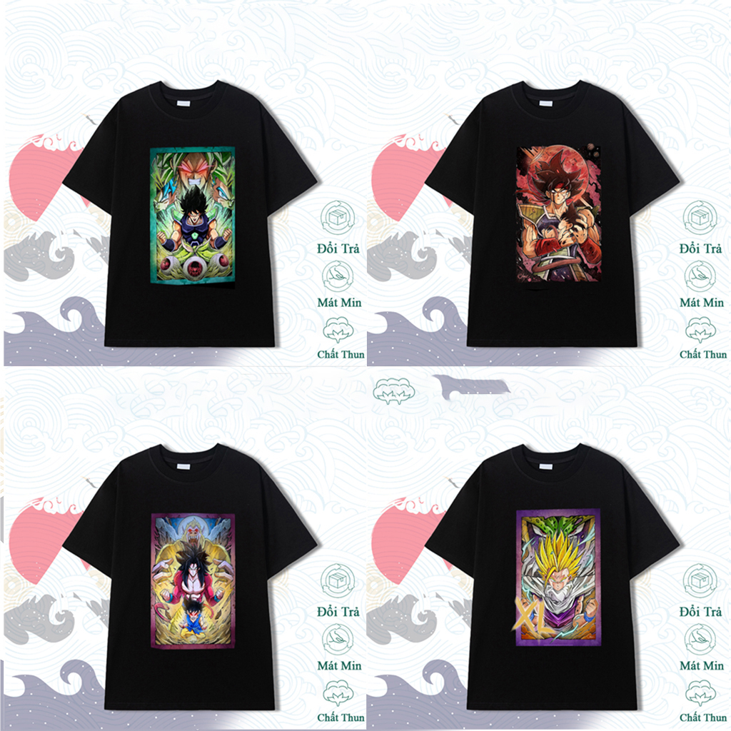Collection Anime Dragon Ball T-Shirts - Super Nice Cheap Print _ Bardock &amp; Goku &amp; Goku Character T-Shirt