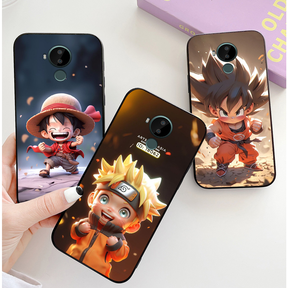เคส Nokia c20 / nokia c30 / c10 พิมพ์ด้วยลิปสติก goku น่ารักเท่ หมวกเรียบ naruto