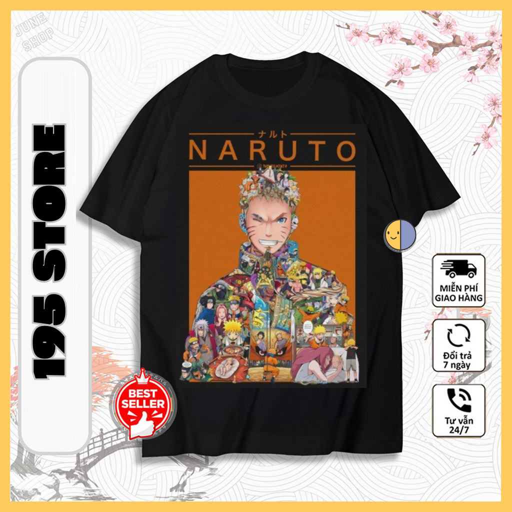 Naruto T-Shirt, Anime NARUTO Anime T-Shirt With Sharp Print,4-Way Stretchy cotton