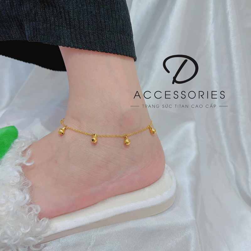 กําไลข้อเท้าผู้หญิงไทเทเนียมระฆังสแตนเลส - Nguyen Tra Duong