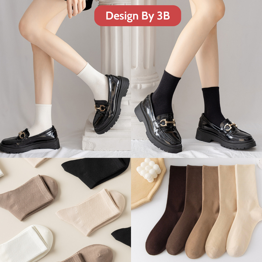 Design By 3B ถุงเท้ากีฬาคอสูงสําหรับผู้ชายและผู้หญิงแฟชั่นที่ใช้งาน [MS30156]