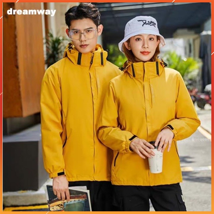 เสื้อกันลม 2 ชั้นกันลมและกันน้ําสําหรับผู้ชายและผู้หญิง