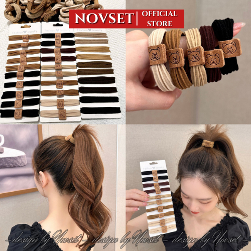 ชุดยางมัดผม NOVSET 4-COLOR BEAR 10 ชิ้น ชุดยางมัดผมกาแฟสุดน่ารัก [CODE G402](T1-KHO1)