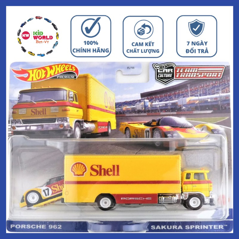 Hot Wheels Car Culture Team Transport Pack Porsche 962 Sakura Sprinter HCR34 รุ่น Car ล้อยาง.