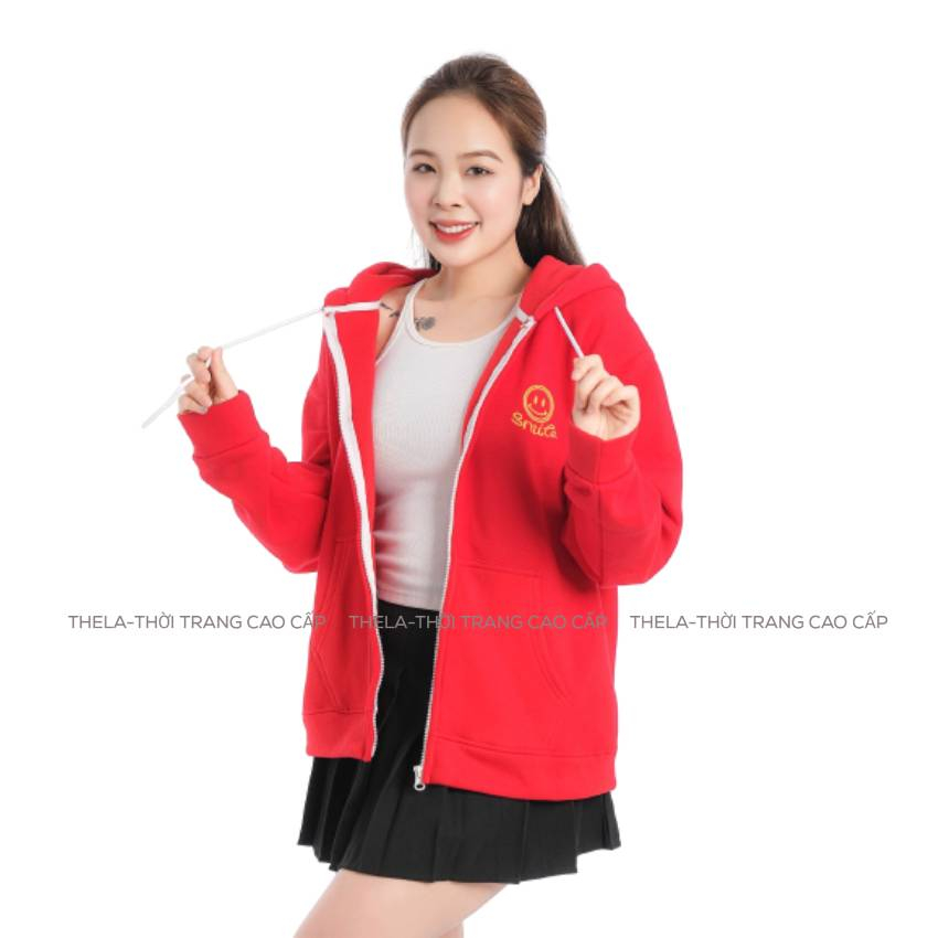 Zip Hoodie, เสื้อแจ็คเก็ตผ้าฟลีซ THELA, ผ้าคอตตอน Unisex 100% มีไซส์ตั้งแต่ 40-75kg RZ67