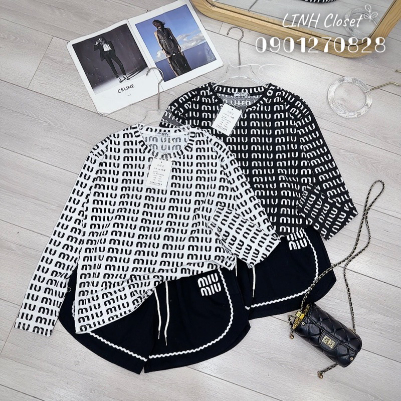 ชุดเสื้อแขนยาวและกางเกงขาสั้นชาย Miumiu