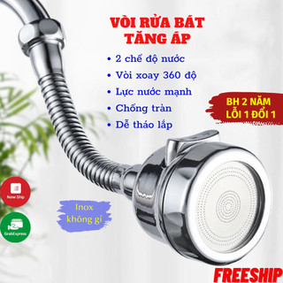 [RẺ VÔ ĐỊCH] Vòi Rửa Bát Vòi Xịt Tăng Áp Bồn Rửa Bát Xoay 360 Độ 3 Chế Độ Nước