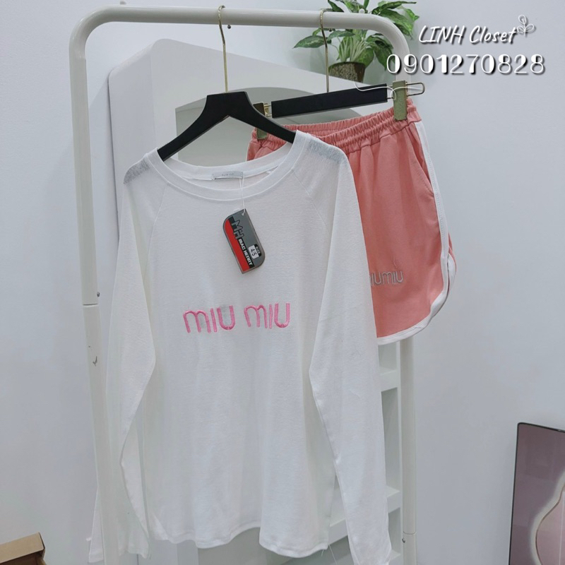 ชุดกางเกงขาสั้น Miumiu สีชมพู