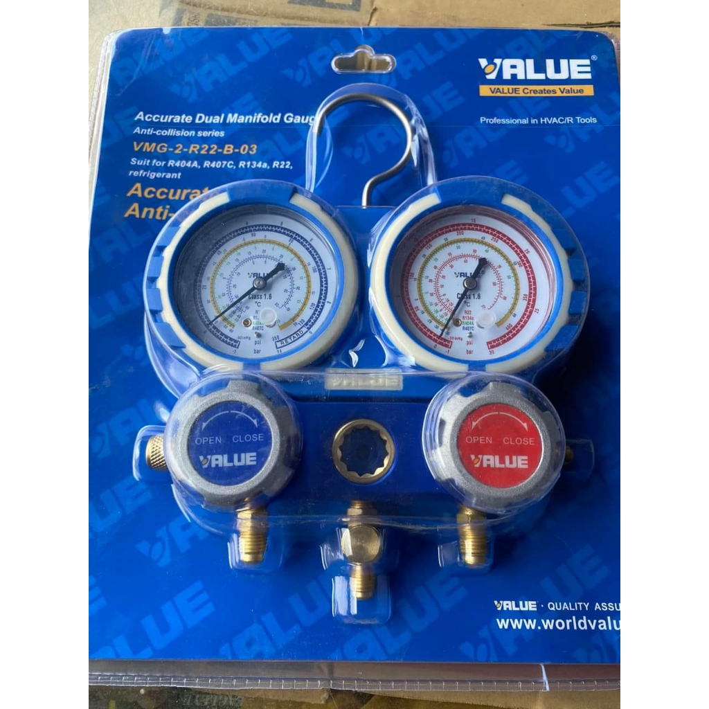 R134a Value ชุดมิเตอร์เติมแก๊สรถยนต์ เครื่องปรับอากาศรถยนต์.