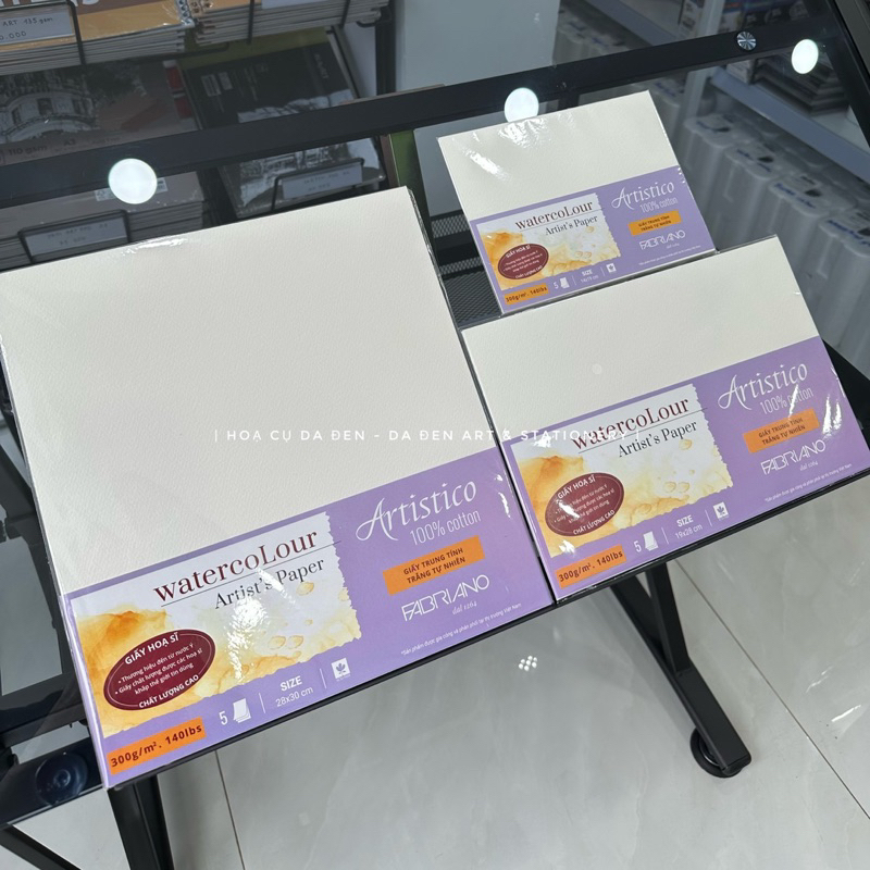 [ผิวสีดํา] กระดาษสีน้ํา Fabriano Artistico 300gsm ผ้าฝ้าย 100%