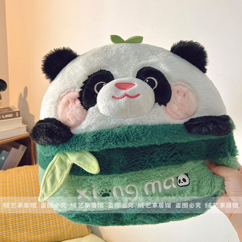 ชุดผ้าห่ม 1*1.7m, 1.5*1.7m พร้อมหมอน 35cm 2 in 1 office SLEEPING รูปทรงแพนด้าสุดน่ารัก