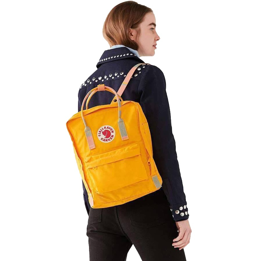 Fjallraven Kanken Classic Rainbow Backpack - สีเหลือง