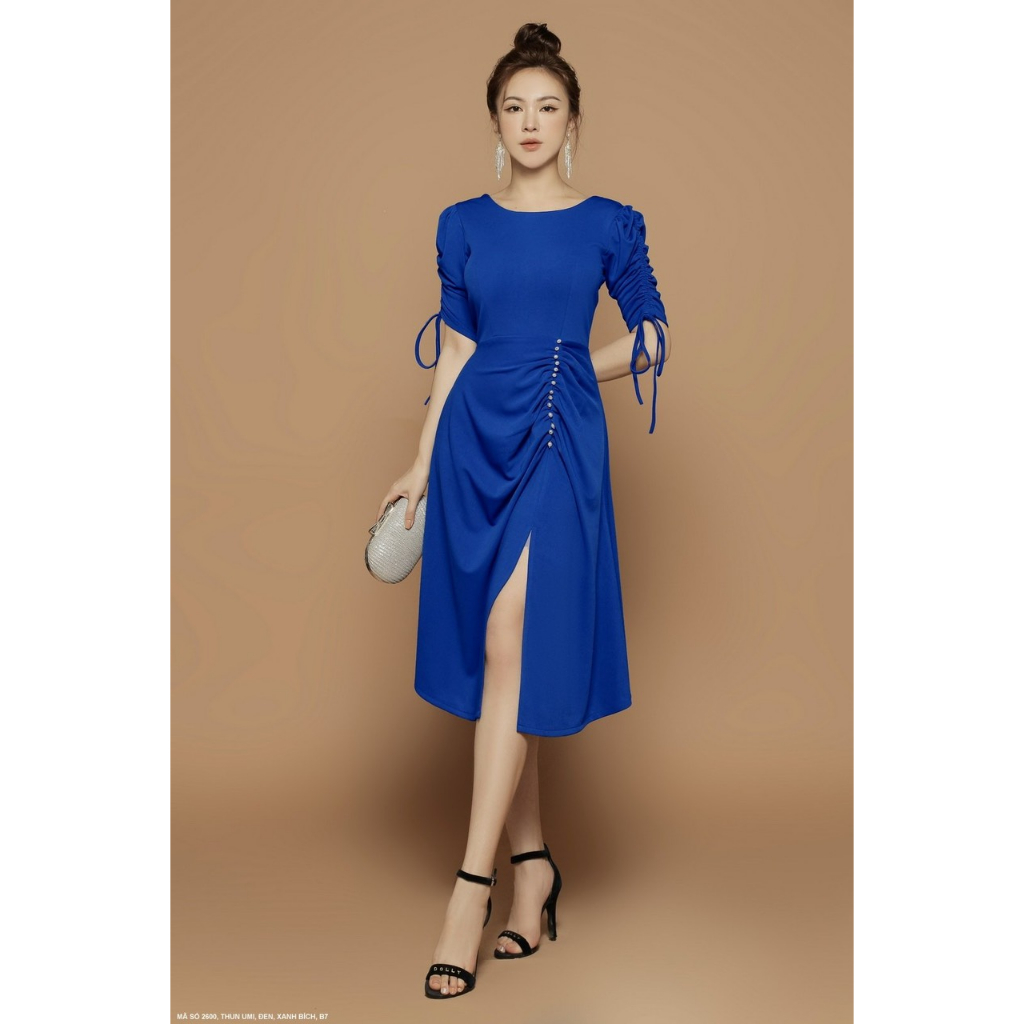 MyDu Shop: เดรสปาร์ตี้ยางยืด Umi หรูหรามีแขนเชือกรูด MS 2600