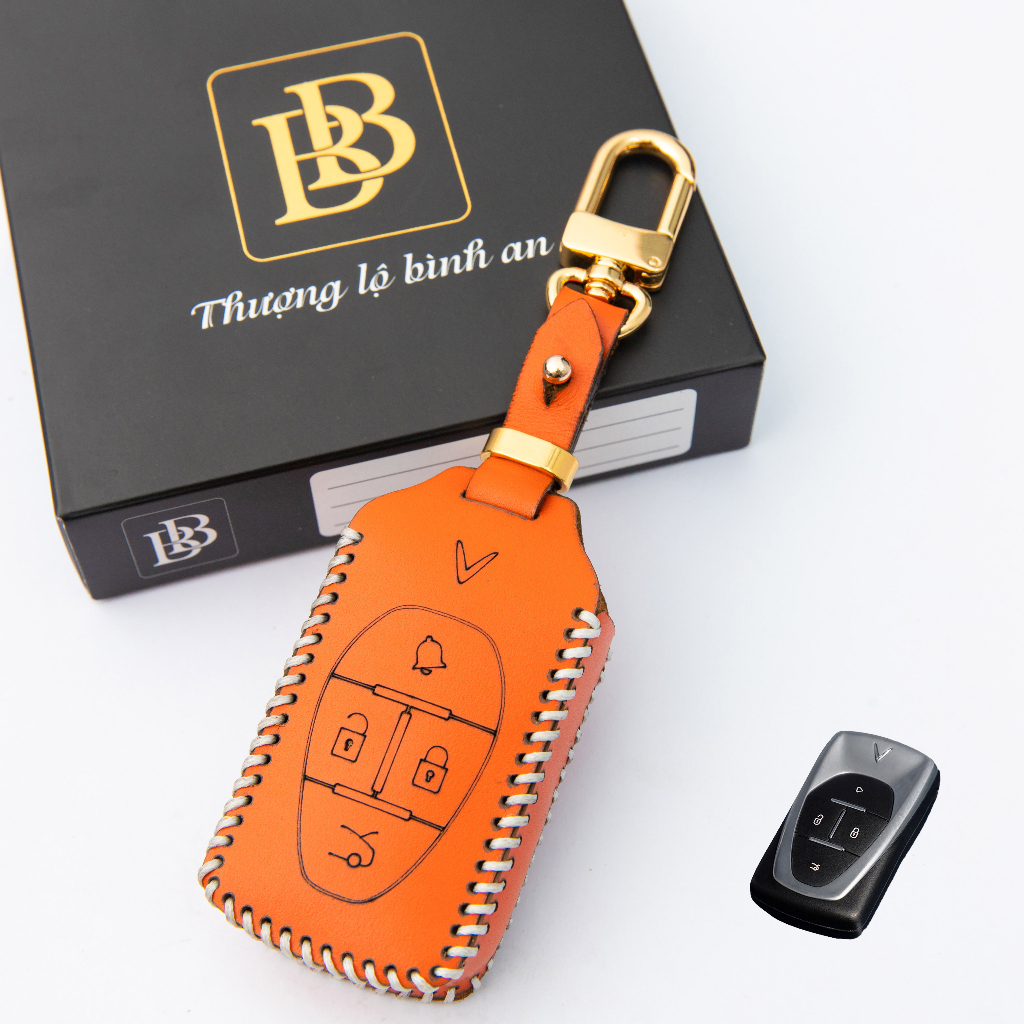 VINFAST VF E34, Vf8, Vf9 2023 Leather Car Key Case หนังวัวแท้ 100% หนัง 2 ปี - BB
