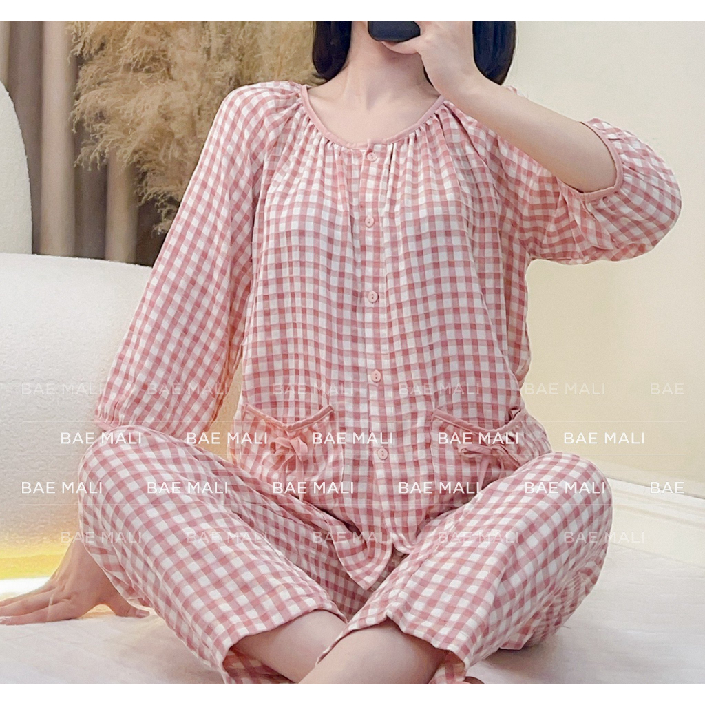 BAE MALI - เดรสบ้านคอปกกระเป๋าข้าว SP349