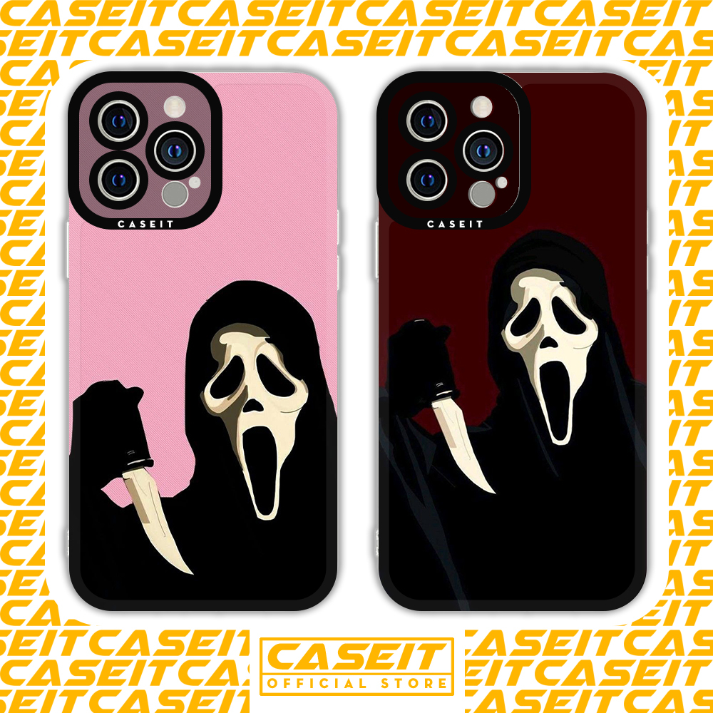 Caseit Ghost Scream เคสไอโฟนขอบเหลี่ยม ghost beauty 8/8plus/x/xs/11/12/13/14/pro/max/plus/promax