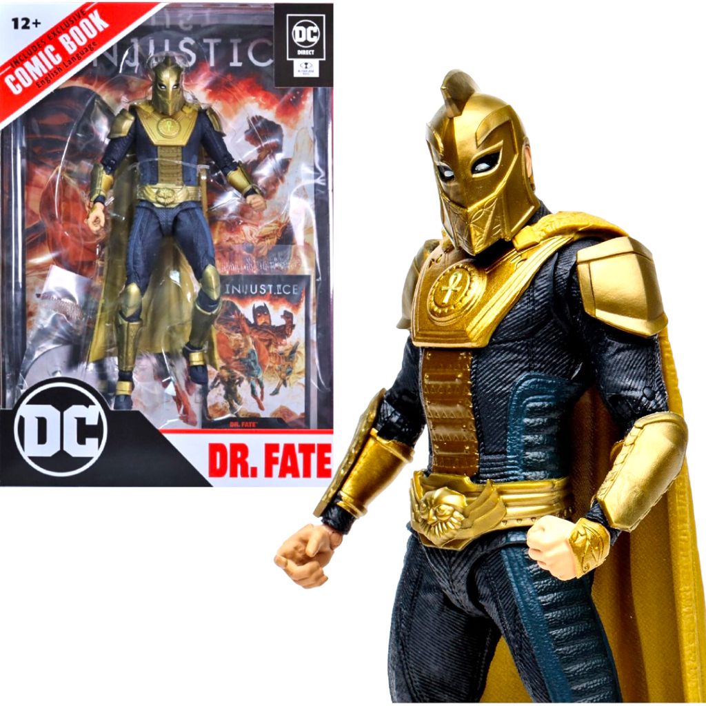 DC Model Dr.Fate & Supergirl McFarlane With Comic Books - Injustice 2 - ของแท้ - ใหม่ 100%