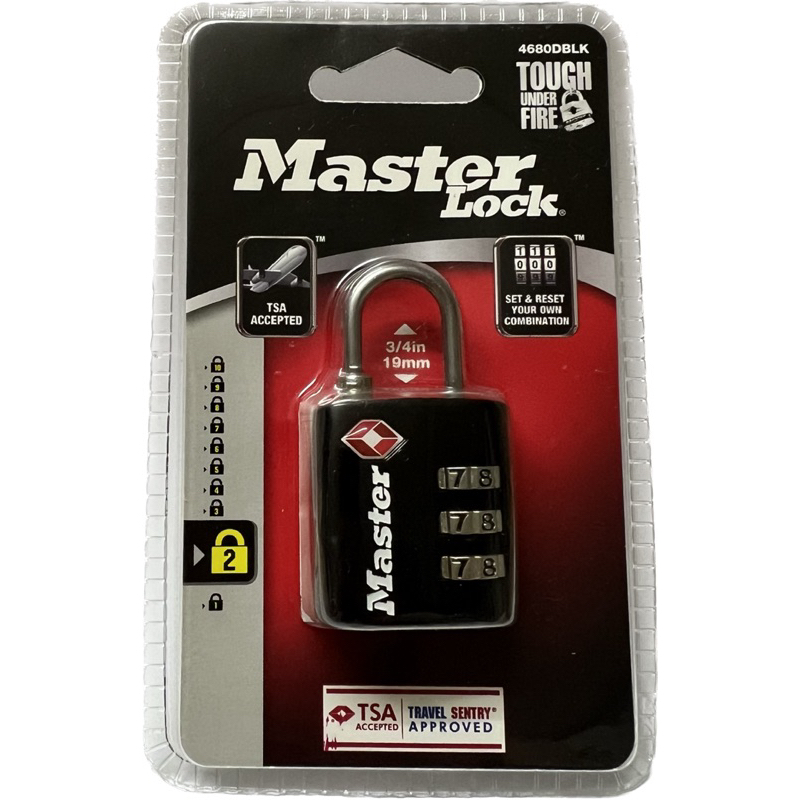 [ Hcm Speed ] TSA Master Lock 4680 Digital Lock ( สีดํา, Nikel🌹 - MSoft