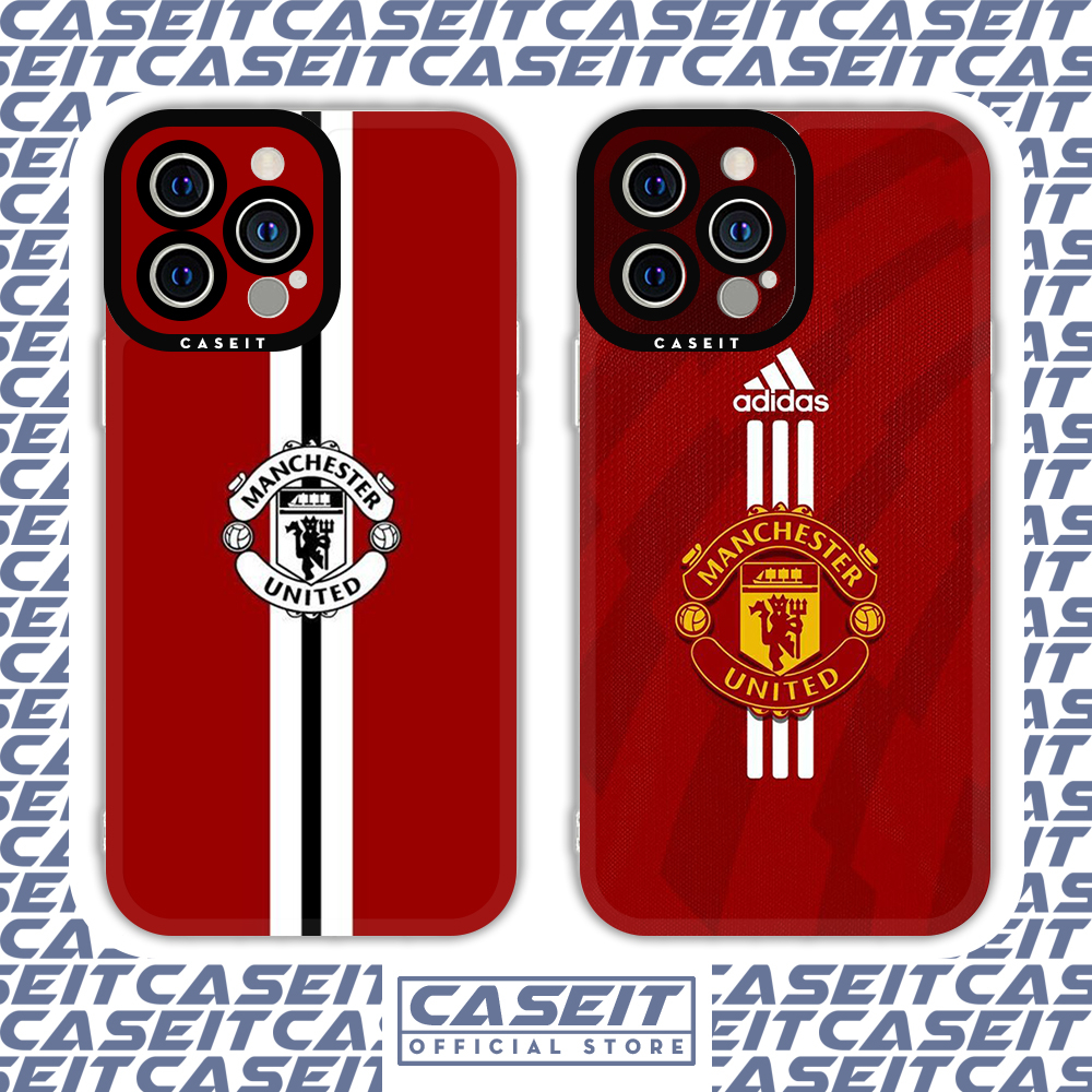 Caseit Man U Man Manchester red devil football club square edge iphone case 8/8plus/x/xs/11/12/13/14