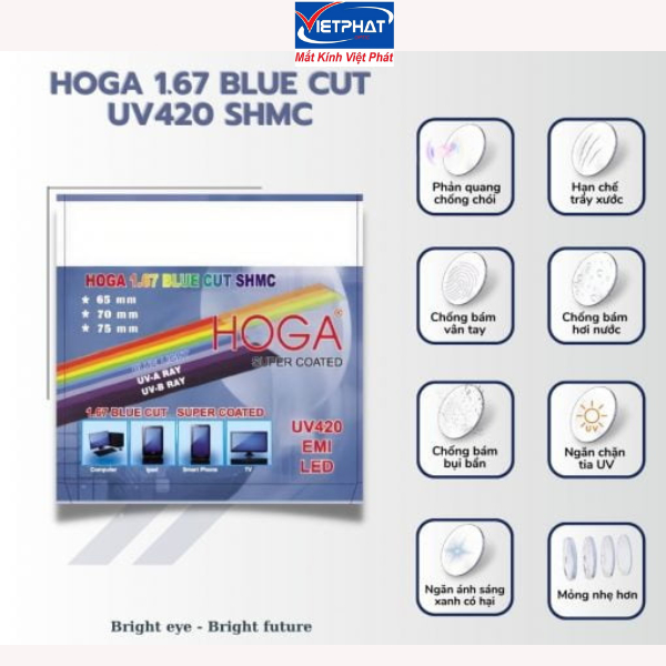 เลนส์ป้องกันแสงสีฟ้า Hoga Blue Cut UV420 ของแท้