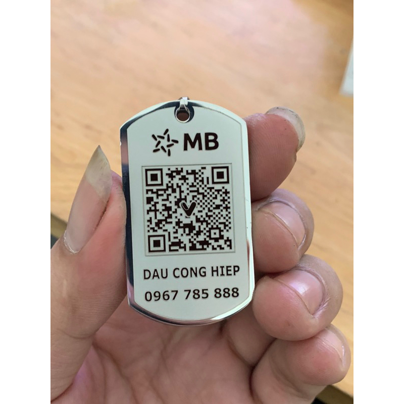 พวงกุญแจ QR พวงกุญแจสแตนเลส สลักด้วย QR Code