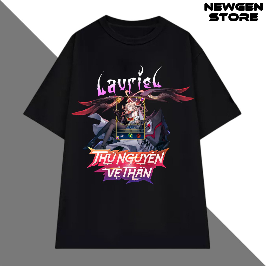 NewGen Store - ทั่วไป Lauriel Lien Quan Skin SSS Dimension Guardian เสื้อยืดสวยมากสําหรับผู้ชายและผู