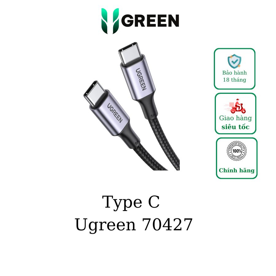 สาย USB Type C 1 ม. -3 ม. ยาว PD 100W Ugreen 70427 70428 90120