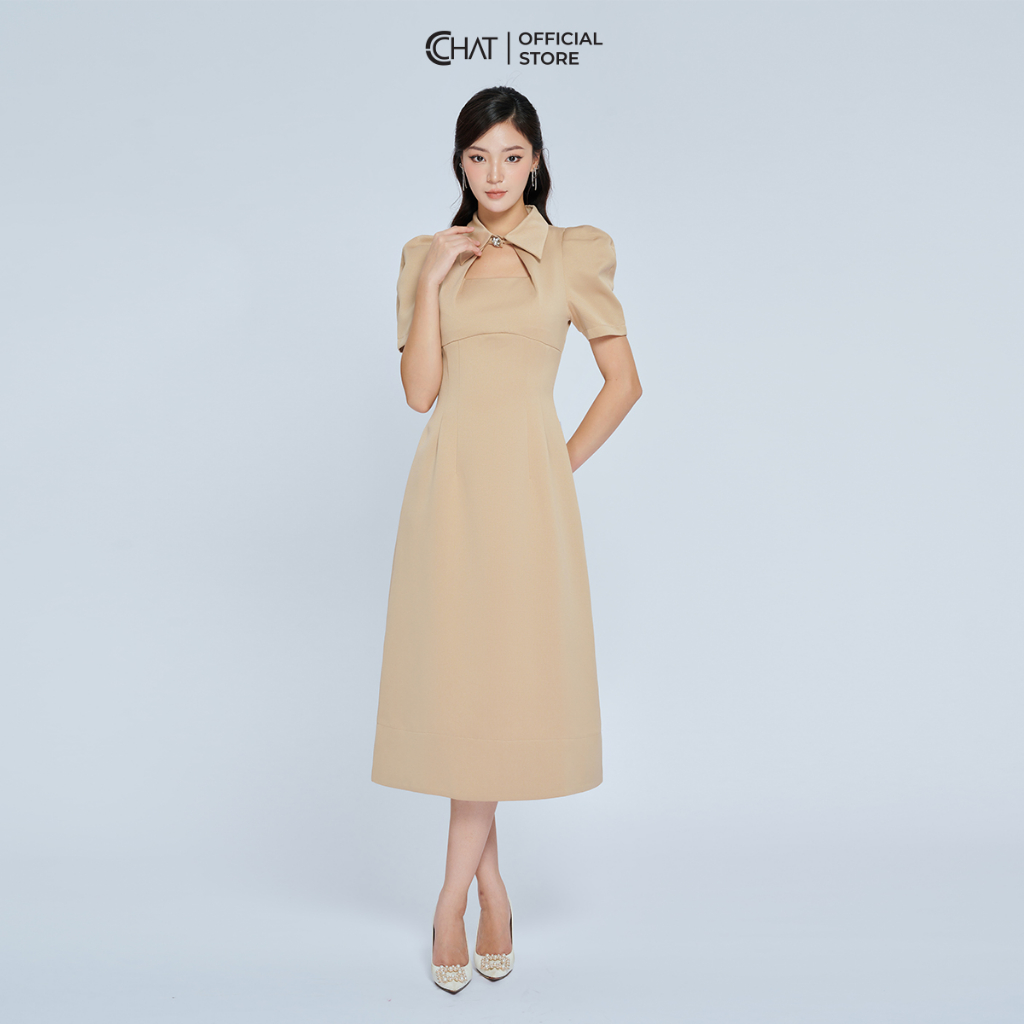 ชุดเดรสคอปกเยอรมัน A-Line สําหรับผู้หญิงทําจากผ้าทูลคุณภาพสูง 13VNS2022AT