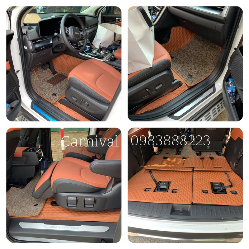 พรมปูพื้นหนัง Kia Carnival Diamond 6D