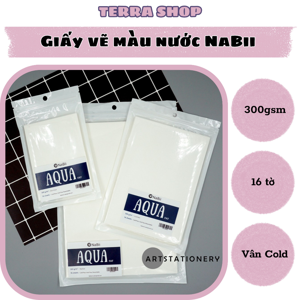 กระดาษสีน้ํา NaBii Aqua Fat 300gsm กระดาษระบายสีสําหรับเด็ก นักเรียน