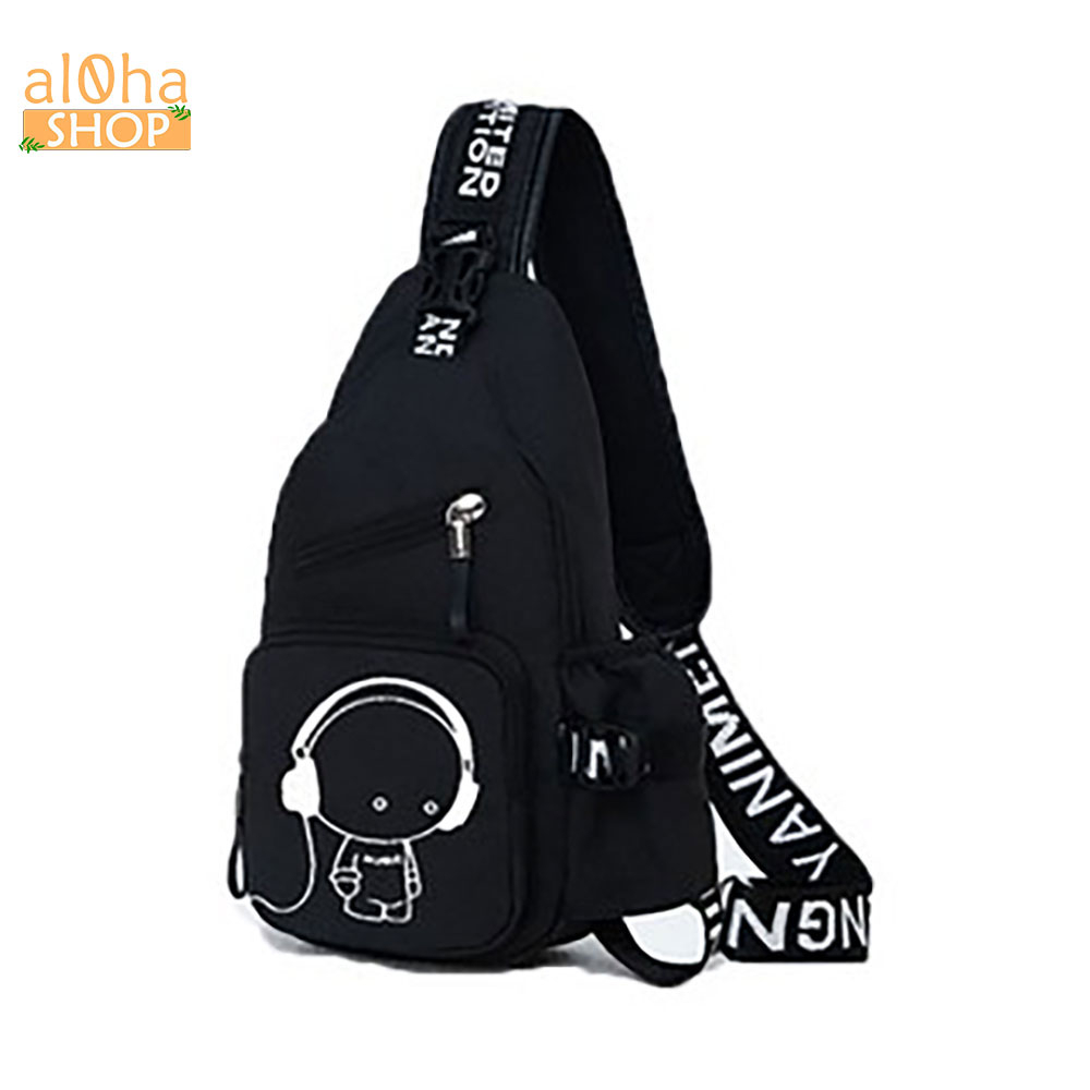 Ulzzang T0213 FASHION กระเป๋าสะพายข้างโพลีเอสเตอร์กันน้ํา unisex สําหรับผู้ชายและผู้หญิง - al0ha Sho