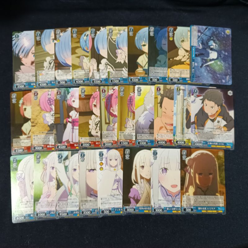 Re:zero Weiss Schwarz Rem, Ram, Emilia, การ์ด Subaru